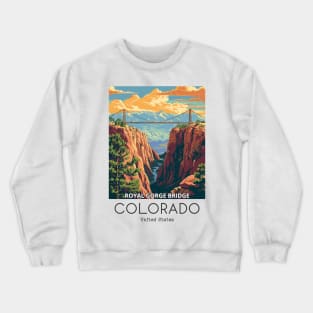 A Vintage Travel Illustration of the Royal Gorge Bridge - Colorado - US Crewneck Sweatshirt